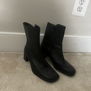 Square Toe Black Boots